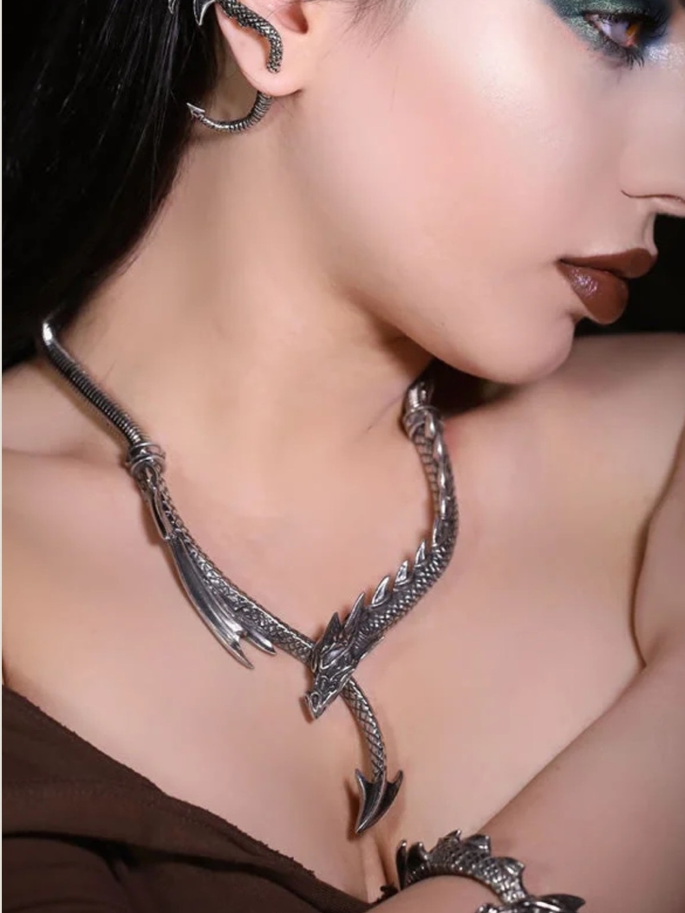 Alchemy Dragon Collar Necklace for Women - Statement Fantasy Jewelry